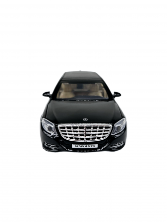 Masina metalica limuzina Mercedes S650 Maybach, 3 sunete, farurile si stopurile lumineaza, usile, capota si portbagaj se deschid, Baterii incluse, 20cm, Negru, Replica [7]