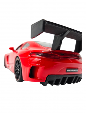 Masina metalica Mercedes AMG GT-R, cu sunete realistice, farurile si stopurile lumineaza, usile, capota si portbagaj se deschid, baterii incluse, 20cm, Rosu, Replica [7]
