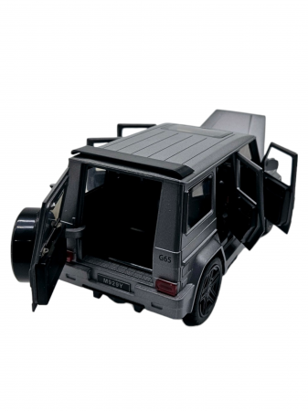 Masina metalica Mercedes G-Class G65, 3 sunete realistice, Farurile lumineaza, Usile, capota si portbagajul se deschid, Baterii incluse,  21cm, Gri, Replica [8]