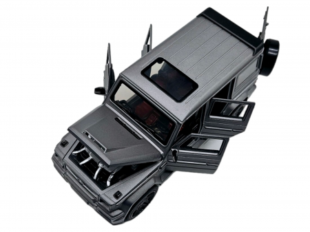 Masina metalica Mercedes G-Class G65, 3 sunete realistice, Farurile lumineaza, Usile, capota si portbagajul se deschid, Baterii incluse,  21cm, Gri, Replica [9]