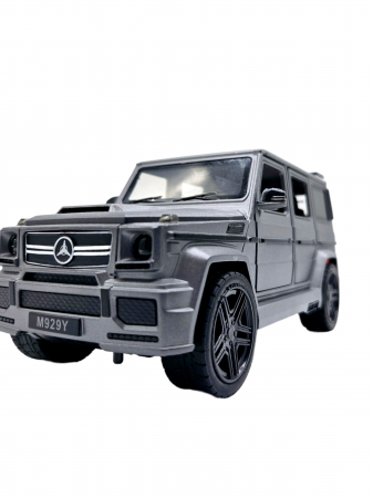Masina metalica Mercedes G-Class G65, 3 sunete realistice, Farurile lumineaza, Usile, capota si portbagajul se deschid, Baterii incluse,  21cm, Gri, Replica [5]