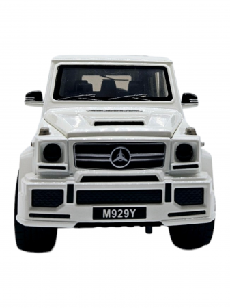 Masina metalica Mercedes G-Class G65, 3 sunete realistice, Farurile lumineaza, Usile, capota si portbagajul se deschid, Baterii incluse,  21cm, Alb, Replica [7]