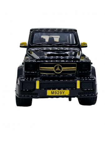 Masina metalica tip jeep Mercedes G-Class G65, 3 sunete realistice, Farurile lumineaza, Usile, capota si portbagajul se deschid, Baterii incluse, 21cm, Negru [6]