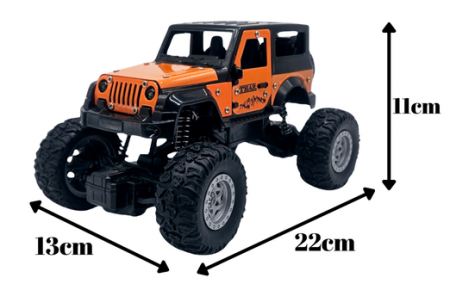 Masina metalica Monster Truck cu telecomanda, Efecte de Fum, Lumini, Usile se deschid, Baterie reincarcabila, Cablu USB, Amortizoare, 22cm, Portocaliu, Ergino [3]
