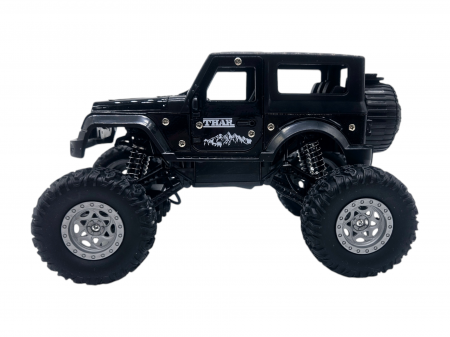 Masina metalica Monster Truck cu telecomanda, Efecte de Fum, Lumini, Usile se deschid, Baterie reincarcabila, Cablu USB, Amortizoare, 22cm, Negru, Ergino [6]