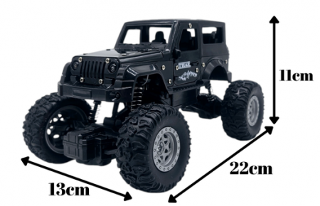 Masina metalica Monster Truck cu telecomanda, Efecte de Fum, Lumini, Usile se deschid, Baterie reincarcabila, Cablu USB, Amortizoare, 22cm, Negru, Ergino [3]