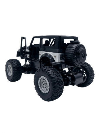 Masina metalica Monster Truck cu telecomanda, Efecte de Fum, Lumini, Usile se deschid, Baterie reincarcabila, Cablu USB, Amortizoare, 22cm, Gri, Ergino [7]