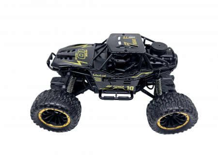 Masina metalica Monster Truck cu Telecomanda, OFF-Road, Efecte de Fum, Suspensii 4x4, Lumini, Baterie Reincarcabila, Cablu USB, 22cm, Negru, Ergino® [8]