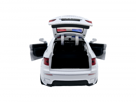 Masina metalica Politie BMW X6, Sunete realistice, Farurile si girofarele lumineaza, Usile, capota si portbagajul se deschid, Baterii incluse, 15cm, Replica [4]
