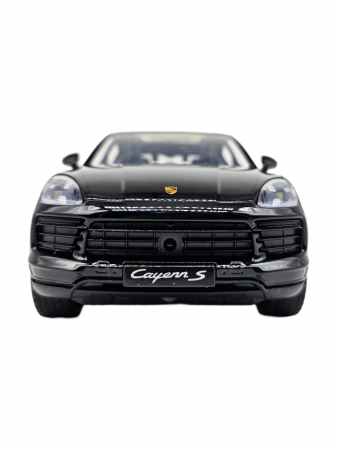Masina metalica Porsche Cayenne GTS, Sunete realistice, Farurile si stopurile lumineaza, Usile, capota si portbagajul se deschid, Baterii incluse, 21cm, Negru, Replica [8]
