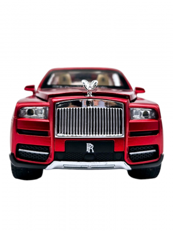 Masina metalica Rolls Royce Cullinan cu efecte de fum, Sunete realistice, Farurile si stopurile lumineaza, Capota, portbagajul si cele 4 usi se deschid, Baterii incluse, 21cm, Rosu, Fara cutie, Replic [8]