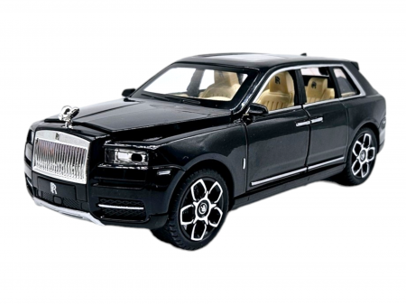 Masina metalica Rolls Royce Cullinan cu efecte de fum, Sunete realistice, Farurile si stopurile lumineaza, Capota, portbagajul si cele 4 usi se deschid, Baterii incluse, 21cm, Negru, Fara cutie, Repli [11]