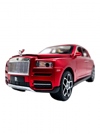 Masina metalica Rolls Royce Cullinan cu efecte de fum, Sunete realistice, Farurile si stopurile lumineaza, Capota, portbagajul si cele 4 usi se deschid, Baterii incluse, 21cm, Rosu, Fara cutie, Replic [9]