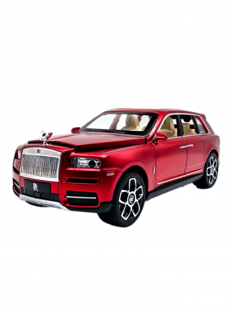 Masina metalica Rolls Royce Cullinan cu efecte de fum, Sunete realistice, Farurile si stopurile lumineaza, Capota, portbagajul si cele 4 usi se deschid, Baterii incluse, 21cm, Rosu, Fara cutie, Replic [6]