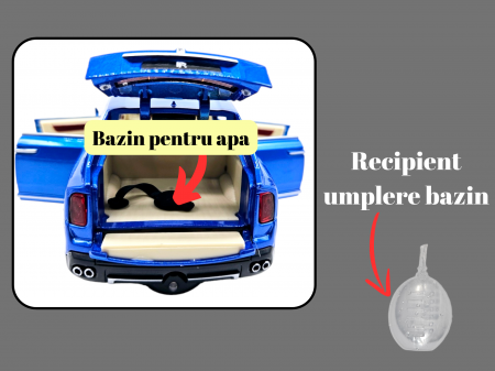 Masina metalica Rolls Royce Cullinan cu efecte de fum, Sunete realistice, Farurile si stopurile lumineaza, Capota, portbagajul si cele 4 usi se deschid, Baterii incluse, 21cm, Albastru, Fara cutie, Re [1]