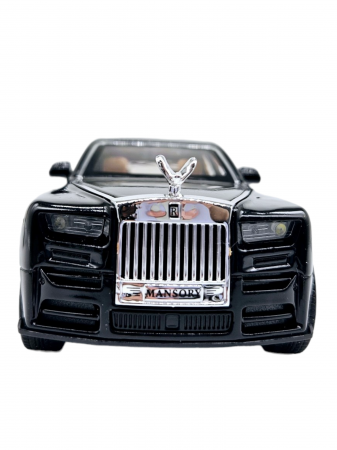 Masina metalica Rolls Royce Limuzina Gold , 3 sunete realistice, Farurile si stopurile lumineaza, Usile, capota si portbagajul se deschid, Baterii incluse, 20cm, Negru, Scara 1:24, Replica [6]