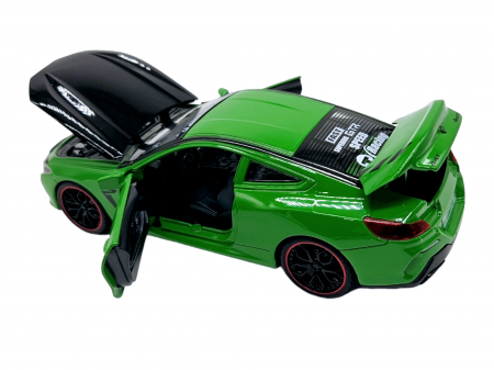 Masina metalica tip BMW M8 cu 3 sunete realistice, Farurile si stopurile lumineaza, Usile, capota si portbagajul se deschid, Baterii incluse, 22cm, Verde, Scara 1:24 [6]