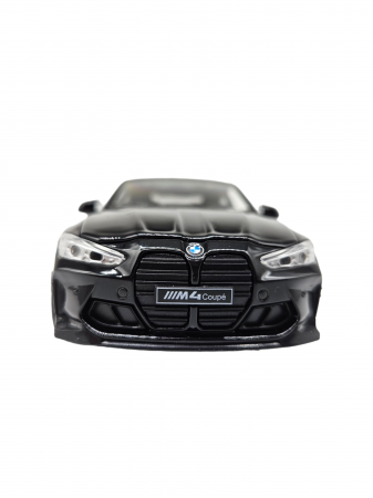 Masina metalica tip BMW M4, Usi mobile, Capota si portbagaj care se deschid, Sunete si lumini, Baterii incluse, Scara 1:32, Negru, 16cm, Replica [9]