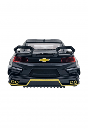Masina metalica tip Chevrolet Camaro, Sunete realistice, Farurile si stopurile lumineaza, Usile, capota si portbagajul se deschid, Negru, 16cm, Scara 1:32 [6]
