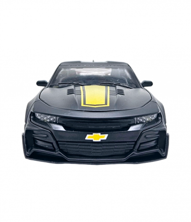 Masina metalica tip Chevrolet Camaro, Sunete realistice, Farurile si stopurile lumineaza, Usile, capota si portbagajul se deschid, Negru, 16cm, Scara 1:32 [3]
