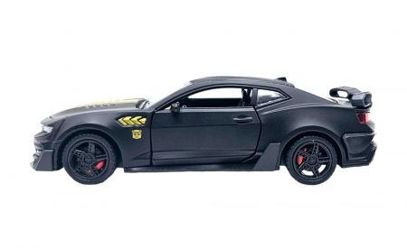 Masina metalica tip Chevrolet Camaro, Sunete realistice, Farurile si stopurile lumineaza, Usile, capota si portbagajul se deschid, Negru, 16cm, Scara 1:32 [4]