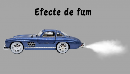 Masina metalica tip Mercedes-Benz 300 SL cu efecte de fum, Sunete si lumini, Capota portbagajul si cele 2 usi se deschid, Baterii incluse, 21 cm, Albastru, scara 1:24 [4]