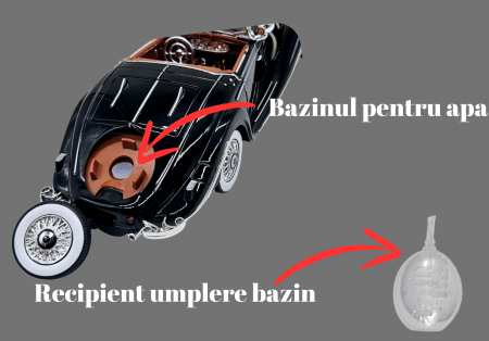 Masina metalica tip Mercedes-Benz 500K Special Roadster 1936, Sunete si lumini, Capota portbagajul si cele 2 usi se deschid, Baterii incluse, 22 cm, Negru, Scara 1:24 [3]