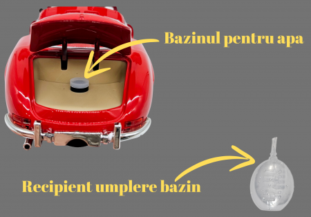 Masina metalica tip Mercedes-Benz 300 SL cu efecte de fum, Sunete si lumini, Capota portbagajul si cele 2 usi se deschid, Baterii incluse, 21 cm, Rosu,Scara 1:24 [2]
