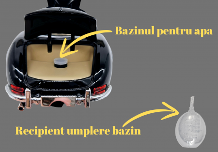 Masina metalica tip Mercedes-Benz 300 SL cu efecte de fum, Sunete si lumini, Capota portbagajul si cele 2 usi se deschid, Baterii incluse, 21 cm, Negru, scara 1:24 [2]