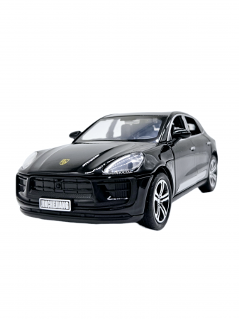 Masina metalica tip Porsche Macan, Sunete realistice, Farurile si stopurile lumineaza, Cele 4 usi, capota si portbagajul se deschid, Detalii realistice, Macheta metalica, 15cm, Negru, Scara 1:32 [5]