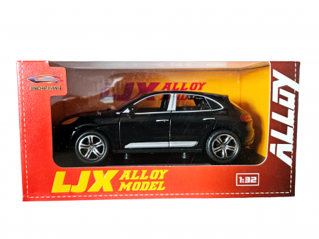 Masina metalica tip Porsche Macan, Sunete realistice, Farurile si stopurile lumineaza, Cele 4 usi, capota si portbagajul se deschid, Detalii realistice, Macheta metalica, 15cm, Negru, Scara 1:32 [9]