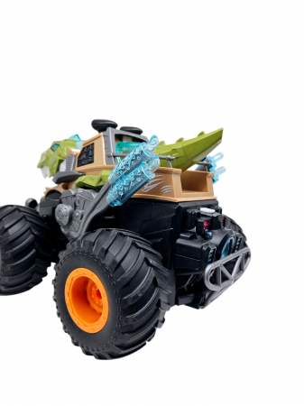Masina Monster Truck Dinozaur, cu Telecomanda, Efecte Fum, Sunete si lumini, Miscari Sincronizate, Baterii Incluse, 26cm, Verde, ERGINO® [11]