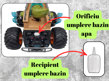 Masina Monster Truck Dinozaur, cu Telecomanda, Efecte Fum, Sunete si lumini, Miscari Sincronizate, Baterii Incluse, 26cm, Verde, ERGINO® [6]