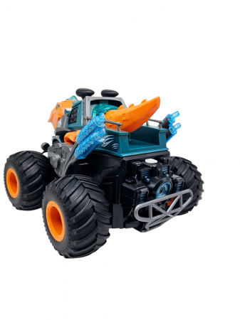 Masina Monster Truck Dinozaur, cu Telecomanda, Efecte Fum, Sunete si lumini, Miscari Sincronizate, Baterii Incluse, 26cm, Portocaliu, ERGINO® [10]