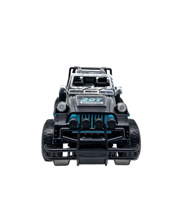 Masina OFF-Road cu telecomanda RC, Lumini faruri, 30 cm, Plastic rezistent, Baterii incluse, Negru/albastru, ERGINO® [5]