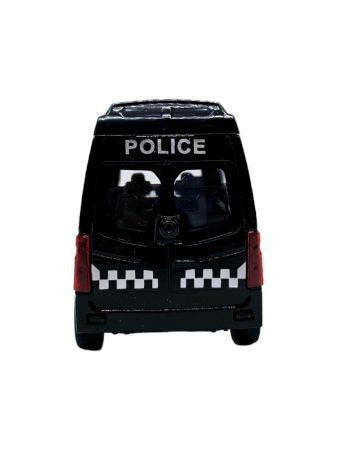 Masinuta metalica duba tip Mercedes Politie, Se deschid usile, Sunete si lumini, Baterii incluse, 12cm [6]