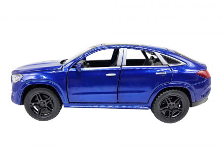 Masinuta metalica Mercedes GLE Coupe, Sunete realistice, Farurile si stopurile lumineaza, Usile, capota si portbagajul se deschid, Baterii incluse, 16cm, Albastru, Scara 1:32, Replica [4]