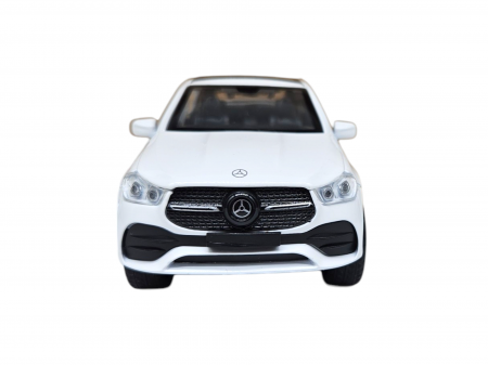 Masinuta metalica Mercedes GLE Coupe, Sunete realistice, Farurile si stopurile lumineaza, Usile, capota si portbagajul se deschid, Baterii incluse, 16cm, Alb, Scara 1:32, Replica [6]