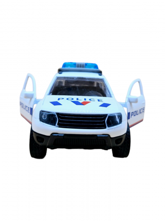 Masinuta metalica Politie Dacia Duster,Se deschid usile, Sunete si lumini, 11cm, Replica [3]