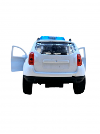 Masinuta metalica Politie Dacia Duster,Se deschid usile, Sunete si lumini, 11cm, Replica [4]
