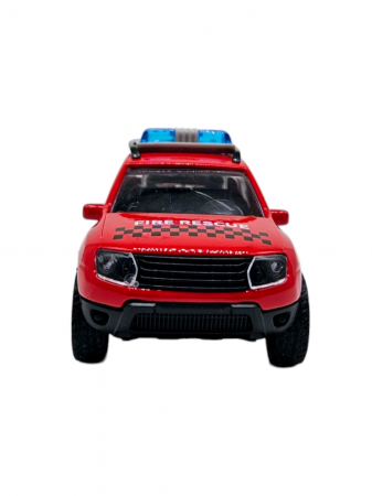Masinuta metalica Pompieri Dacia Duster,Se deschid usile, Sunete si lumini, 11cm, Replica [2]
