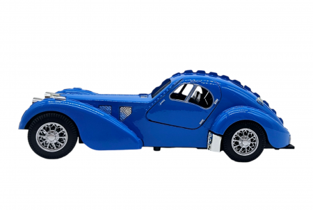 Masinuta metalica tip Bugatti Atlantic, Sunete realistice, Usile se deschid, Farurile lumineaza, Baterii incluse, Albastru, 17cm, Scara 1:28 [2]