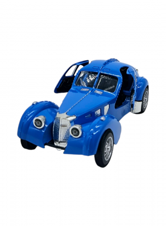 Masinuta metalica tip Bugatti Atlantic, Sunete realistice, Usile se deschid, Farurile lumineaza, Baterii incluse, Albastru, 17cm, Scara 1:28 [5]