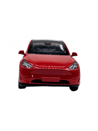 Masinuta metalica, tip Tesla, Sunete si lumini, usile se deschid, scara 1:32, Rosu, 11cm [4]