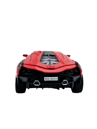 Masinuta metalica tip Lamborghini SIAN, Sunete realistice, Usile se deschid, Farurile lumineaza, Baterii incluse, Rosu, 15cm [5]