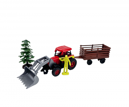 Set 12 piese Ferma, Tractoare agricole, Remorci, Fermieri, alte accesorii, Jucarii educative si interactive, +3ani, plastic, ERGINO® [9]