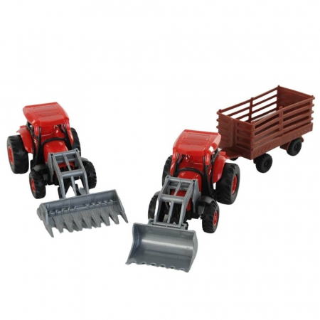 Set 12 piese Ferma, Tractoare agricole, Remorci, Fermieri, alte accesorii, Jucarii educative si interactive, +3ani, plastic, ERGINO® [7]