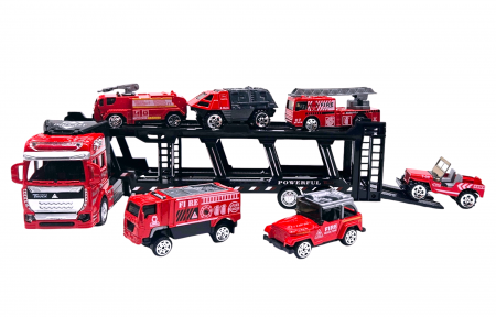 Camioane transportatoare - Camion Transportator cu 8 Mașinuțe - Depozitare și Joacă Interactivă