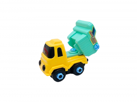 Set tren transportator cu 2 masinute demontabile, Basculanta, Excavator, cu surubelnite, Jucarie interactiva pentru copii, 42 cm, Plastic, Multicolor [13]