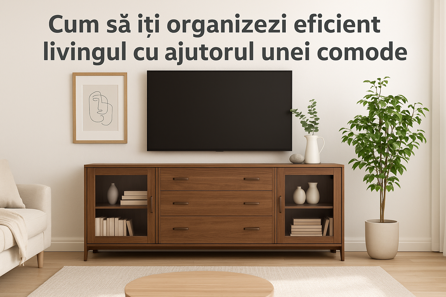 Cum să îți organizezi eficient livingul cu ajutorul unei comode